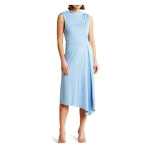 Collective Concepts Sleeveless Asymmetrical Hem Midi Light Blue Size Small